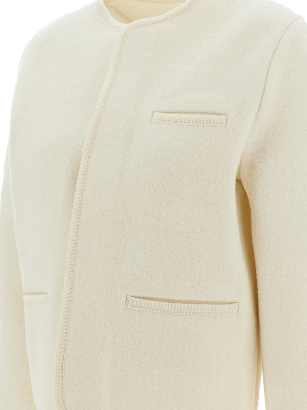 Rier Walker fleece-texture pocket-detail jacket Beige