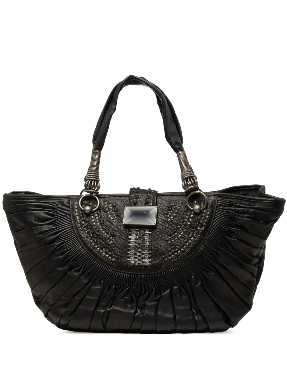 Christian Dior Pre-Owned 2007 Pleated Lambskin Plisse Basket tote bag - Schwarz