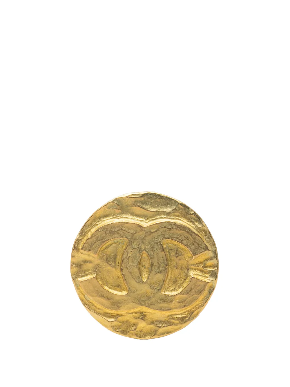 CHANEL Pre-Owned 1995 CC Gold Plated Medallion Brooch costume brooch - Oro