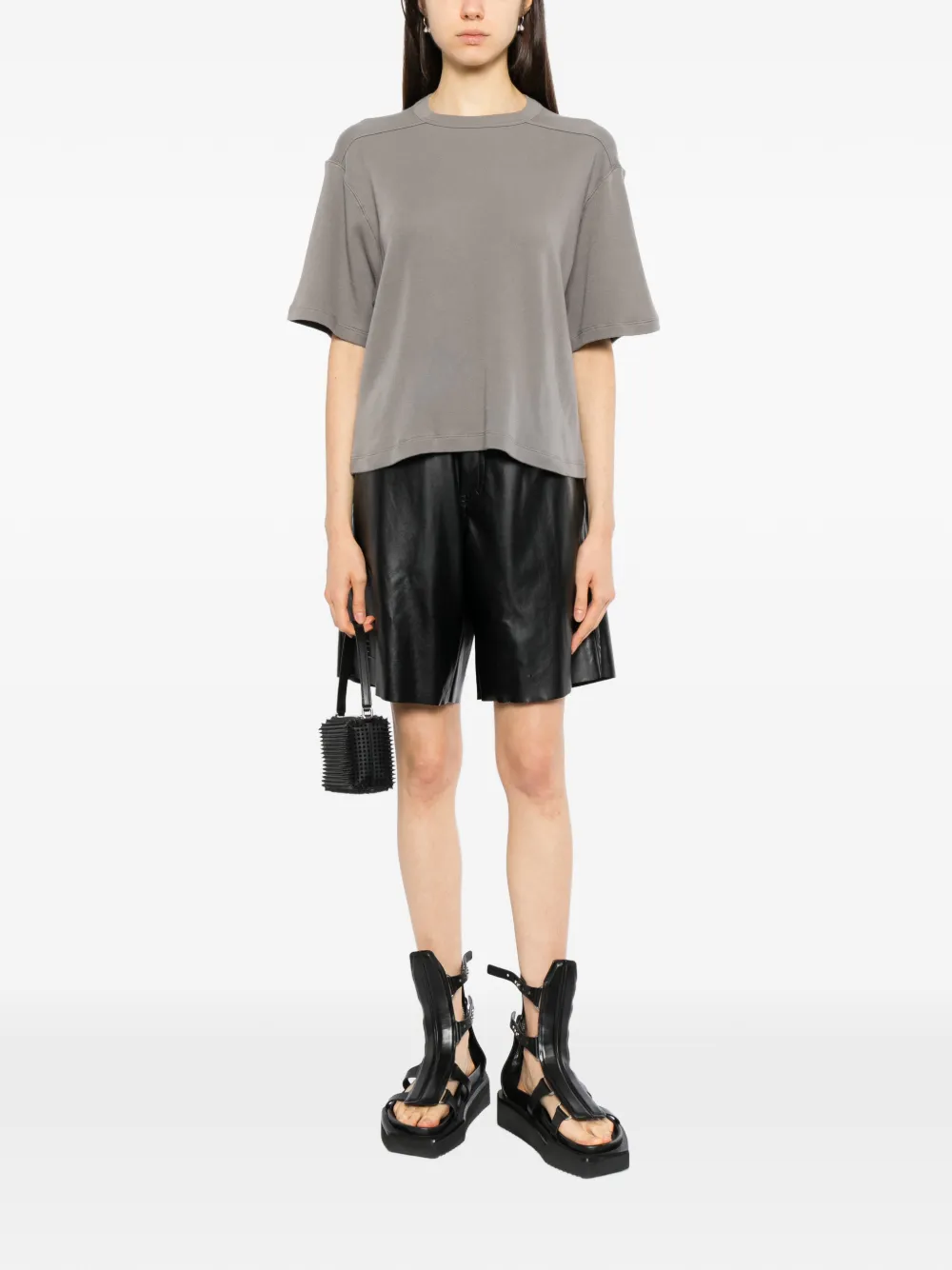Rick Owens Brad cropped T-shirt Grijs