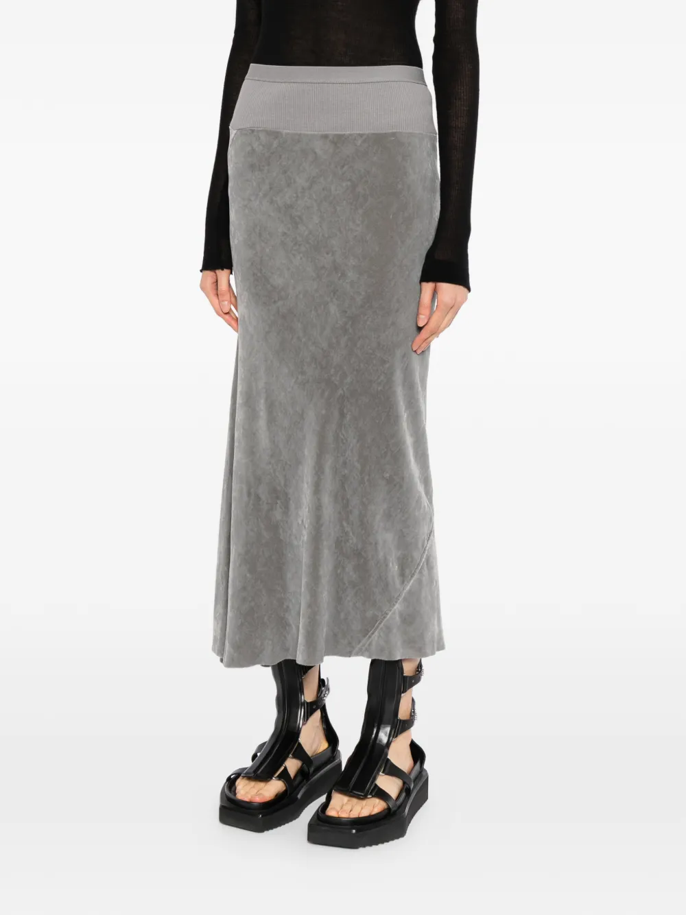 Rick Owens A-line bias skirt Grijs