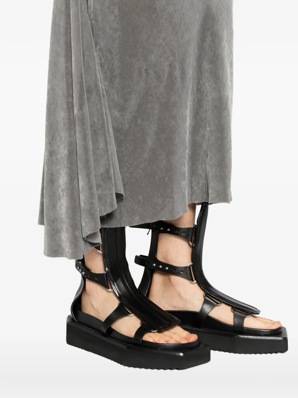 Rick Owens A-line bias skirt Grijs