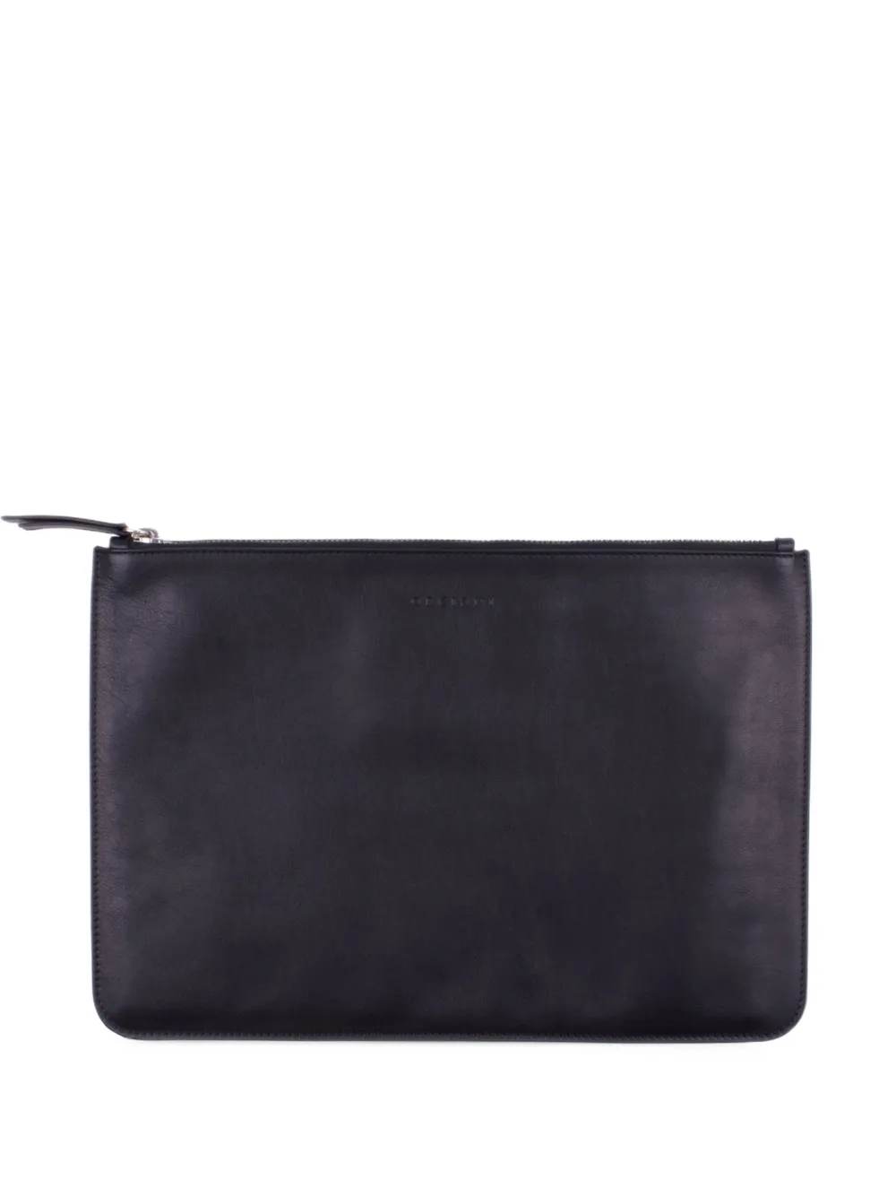 Orciani logo-embossed leather clutch bag - Nero