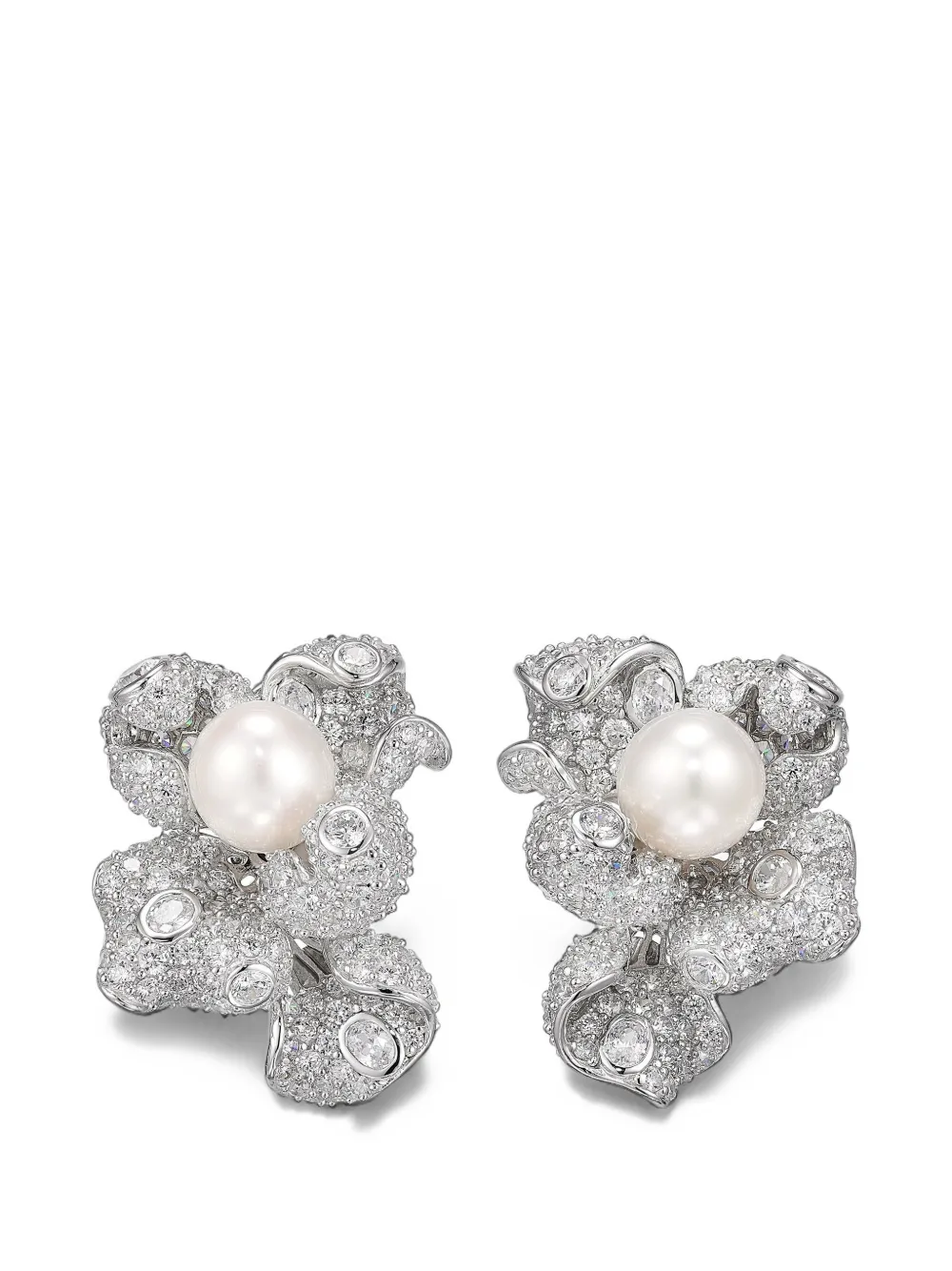 Anabela Chan Blossom pearl earrings - Argento