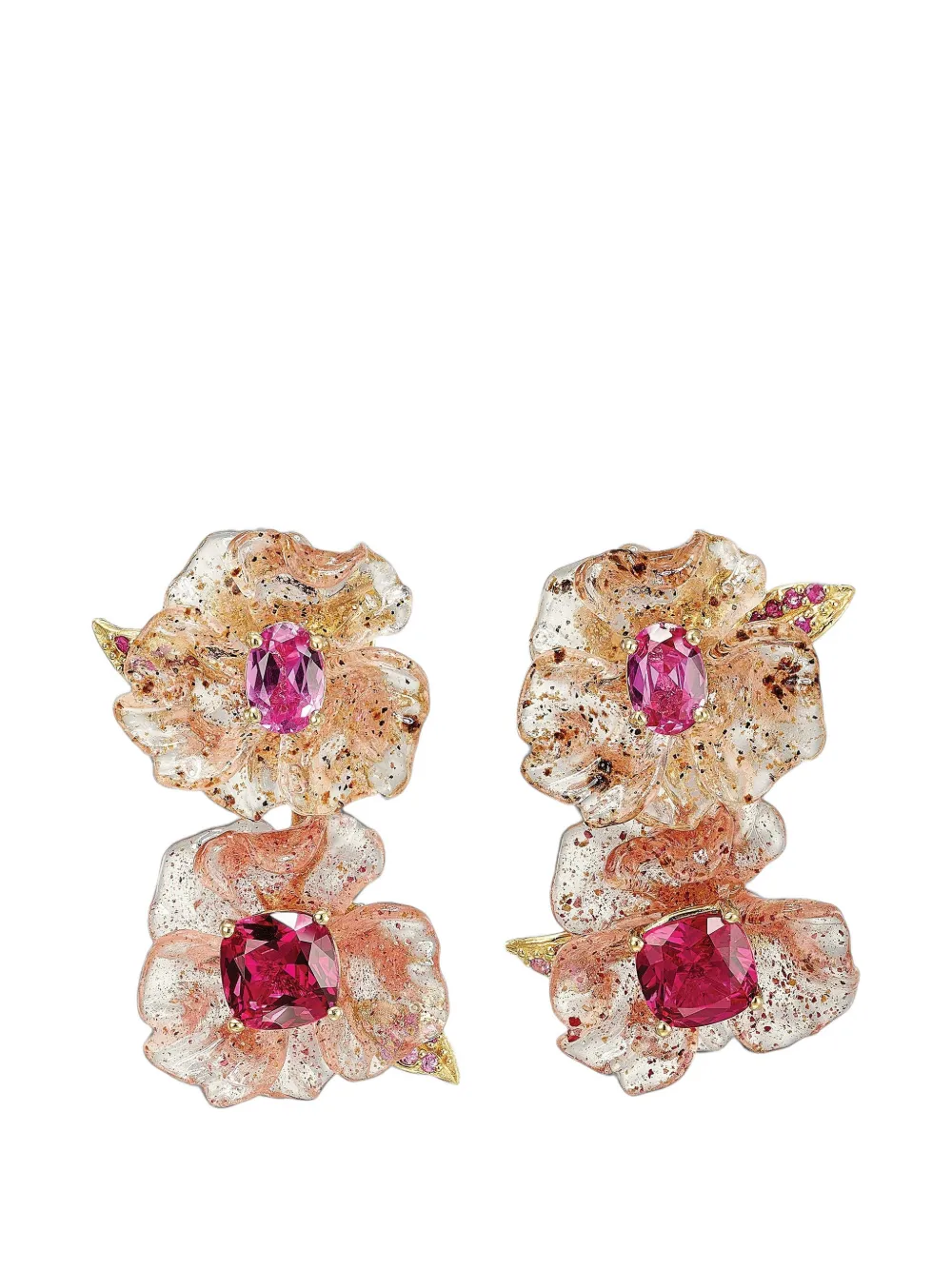 Anabela Chan Petunia sapphire and ruby drop earrings - Oro