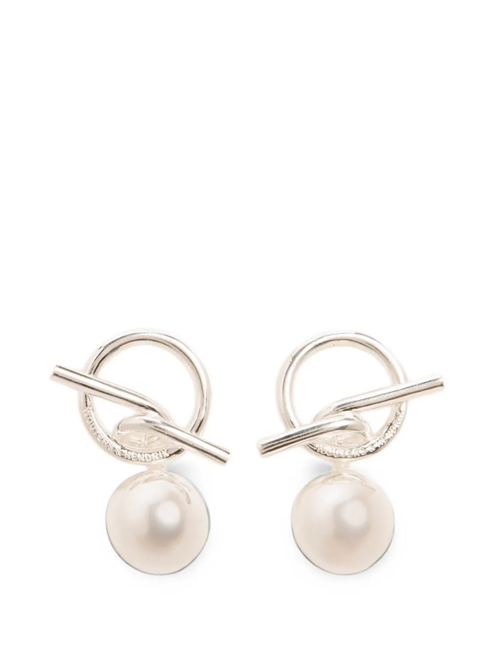 Wouters & Hendrix T-bar sphere earrings - Argento