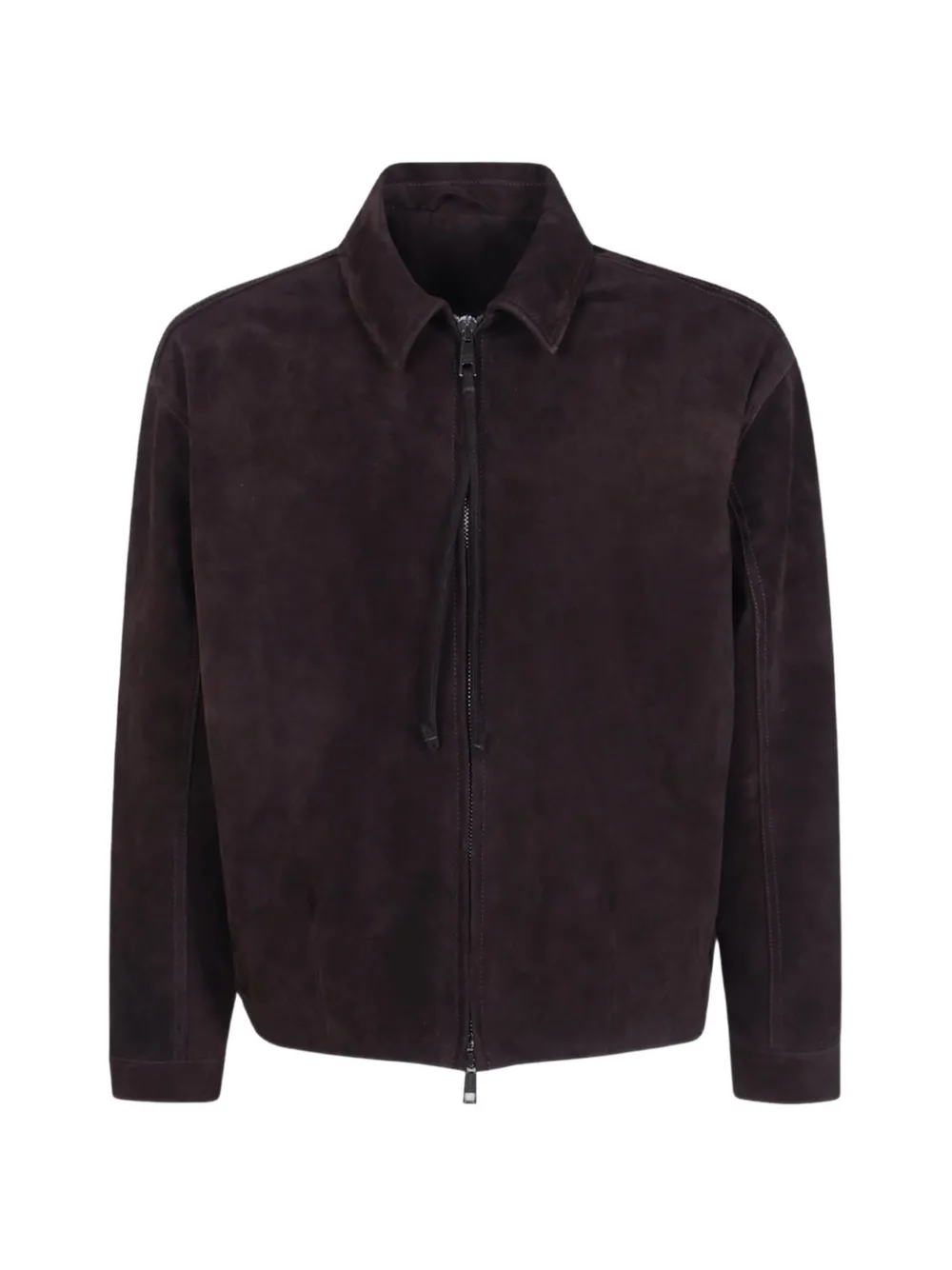 Giorgio Brato Giacca in pelle scamosciata con zip - Viola