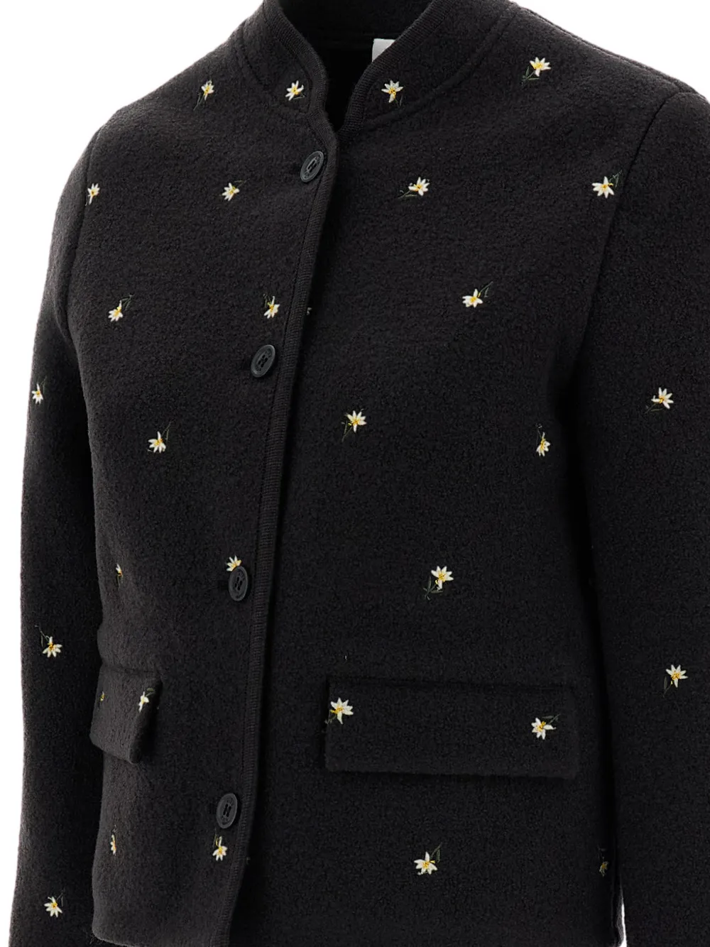 Rier Walker floral-embroidered wool jacket Zwart