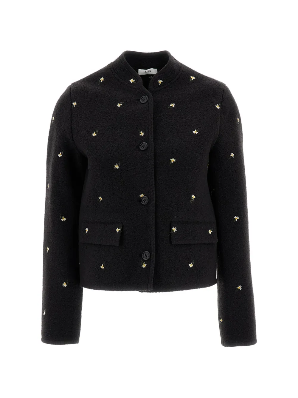 Rier Walker floral-embroidered wool jacket Zwart