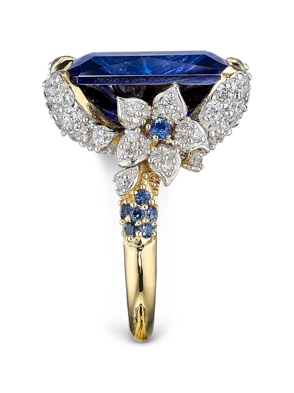 Anabela Chan Kashmir Cinderella diamond and sapphire ring - Oro