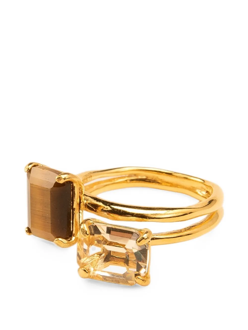Wouters & Hendrix citrine crystal tiger's eye ring - Oro