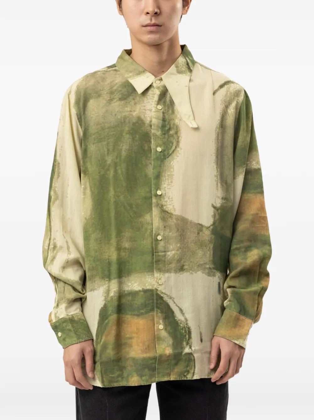 KIDSUPER 페이스 스케치 스톰 플랩 버튼업 셔츠