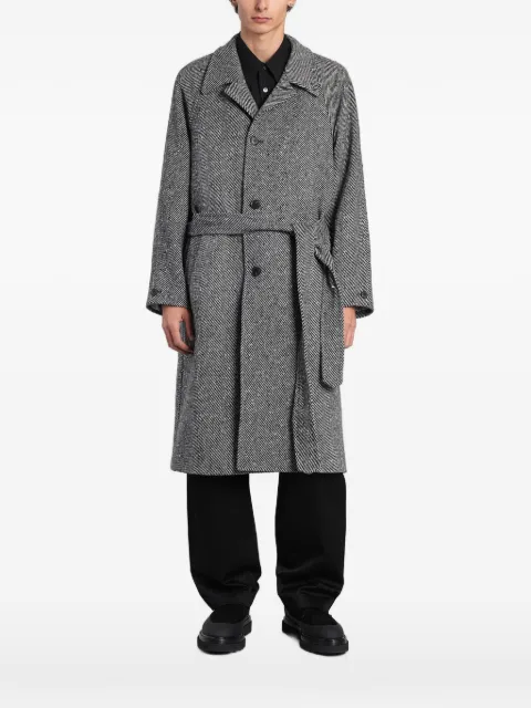 Paul Smith herringbone belted single-breasted coat