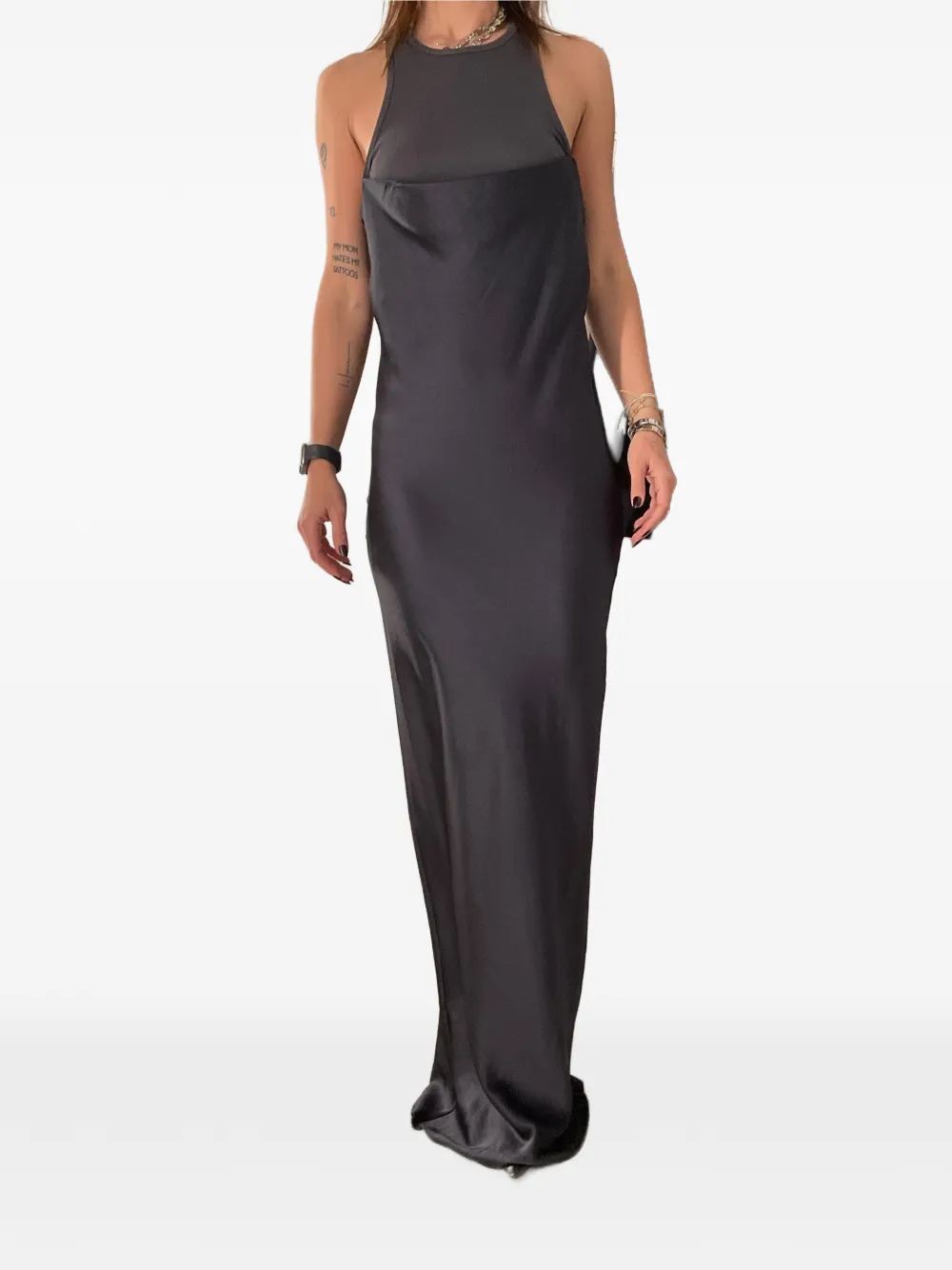 Nanushka Eryndra layered-detail maxi dress Grijs
