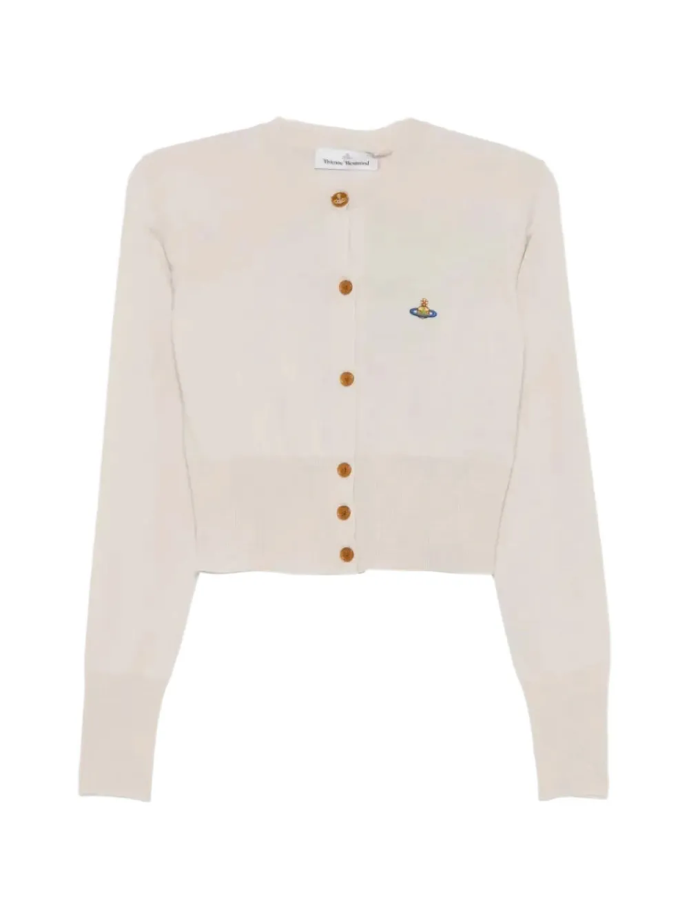 Vivienne Westwood Bea Orb-embroidered cardigan Beige