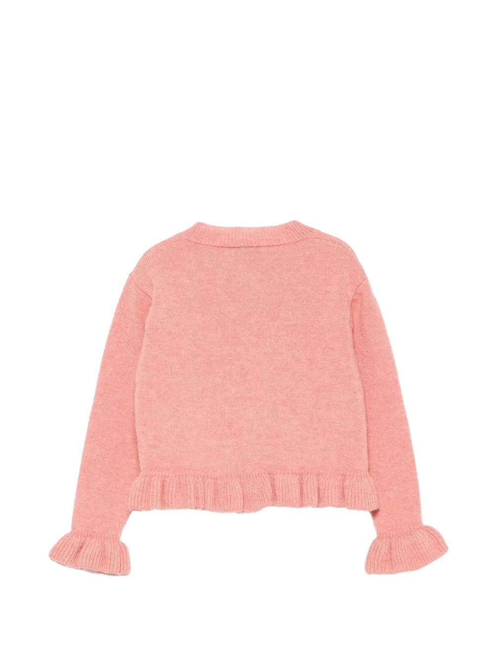 Il Gufo ruffle-trim button-up cardigan Roze