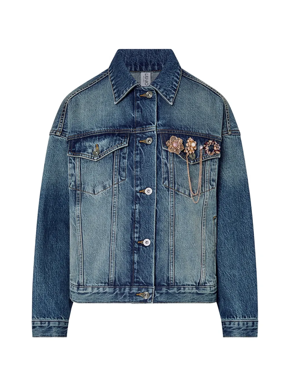 LIU JO jacket in denim with spille jewel - Blau