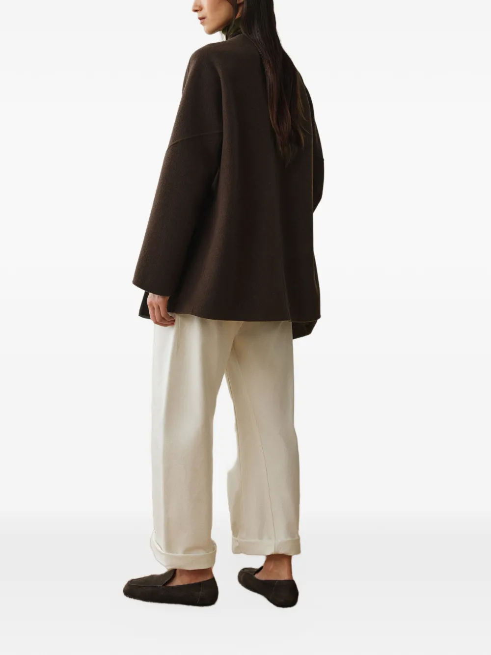 LESS Cropped jas van dubbelzijdige stof Bruin