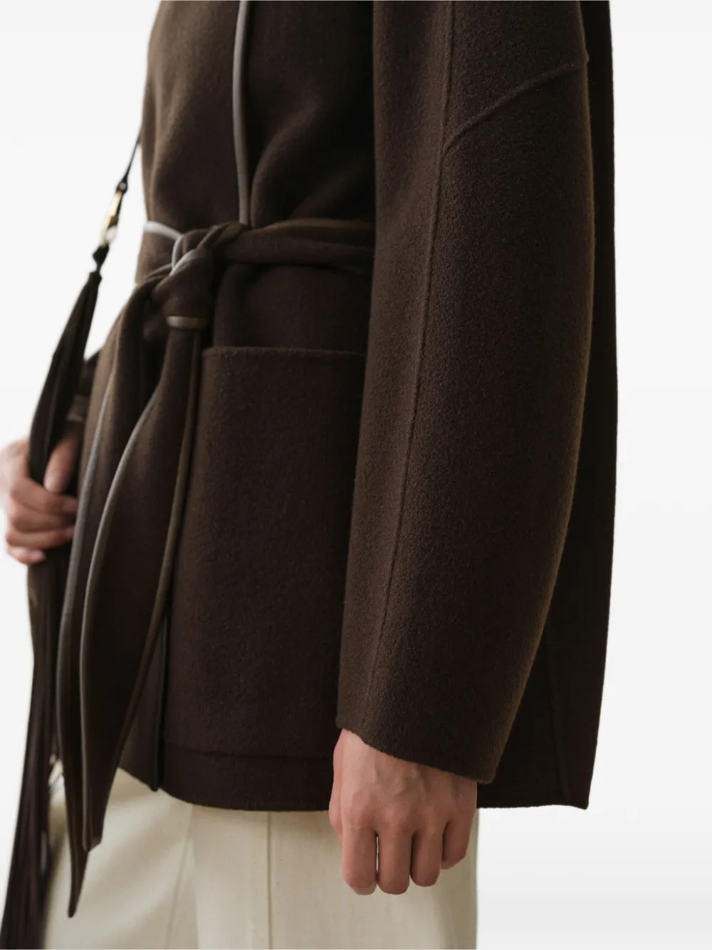 LESS Cropped jas van dubbelzijdige stof Bruin