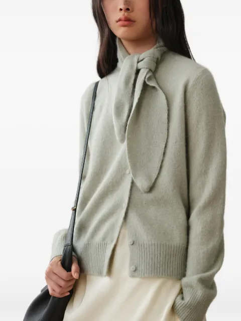 LESS tie-neck cropped cardigan