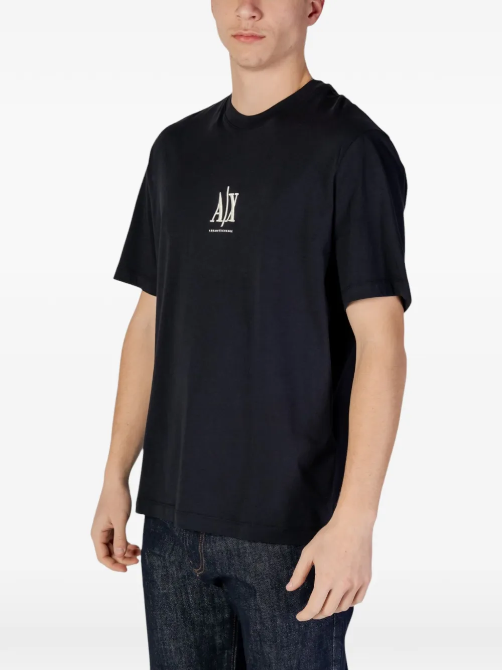 Armani Exchange logo-print short-sleeve T-shirt Zwart