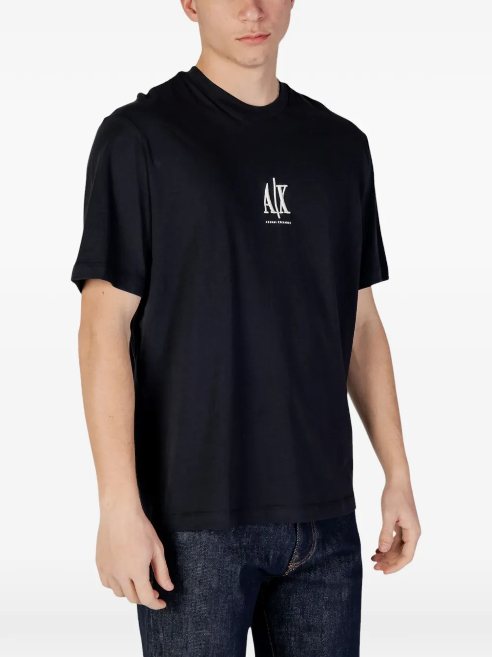 Armani Exchange logo-print short-sleeve T-shirt Zwart