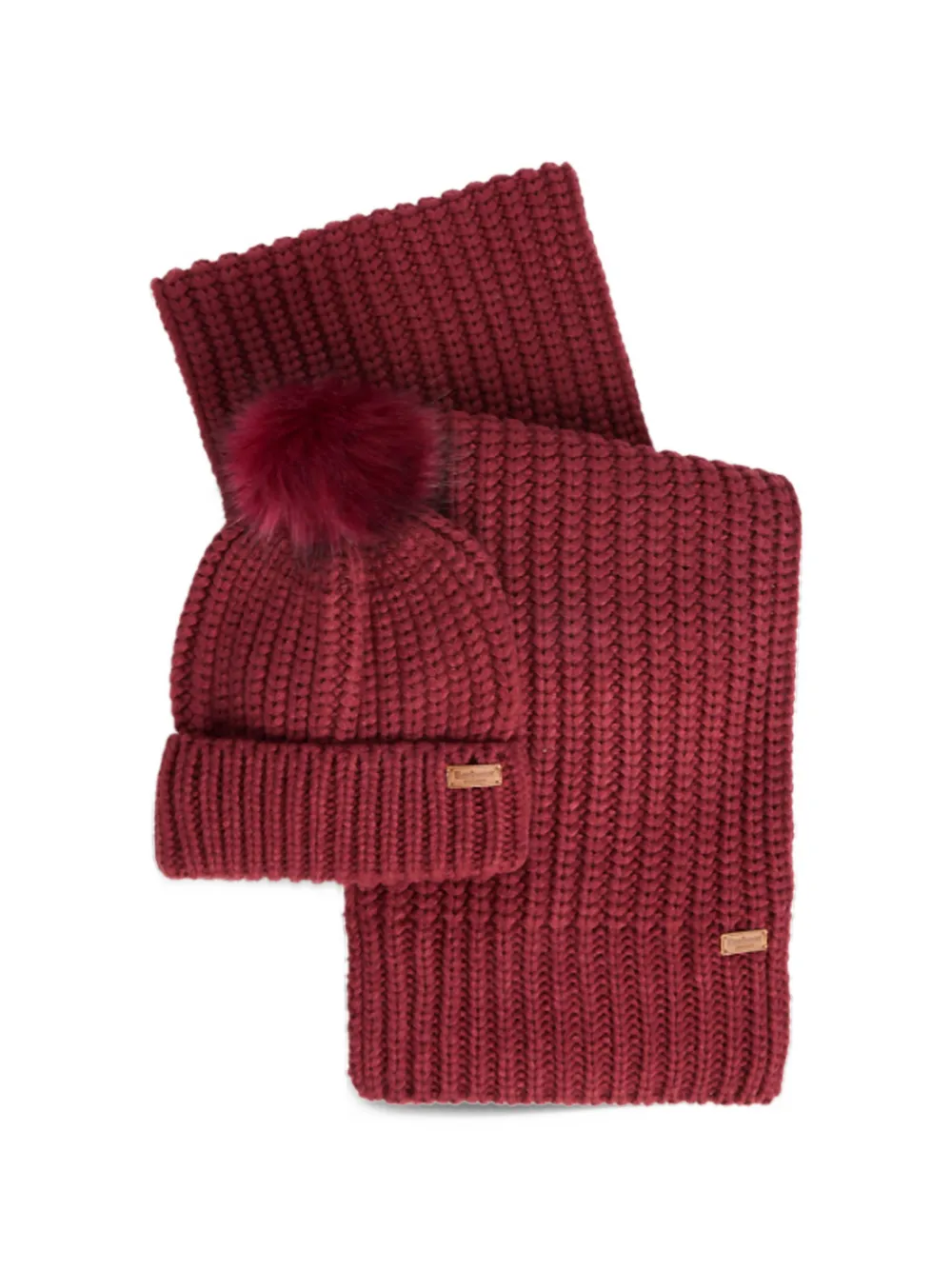 Barbour Saltburn beanie & scarf gift set - Rosso