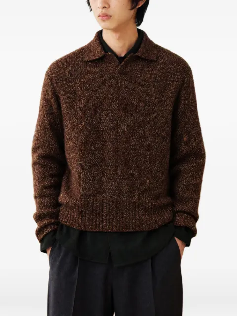 CROQUIS marl-knit polo-collar sweater
