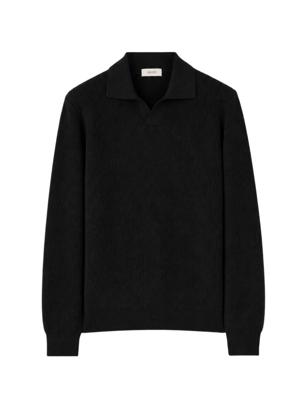 Agnona ribbed-knit V-neck sweater - Schwarz