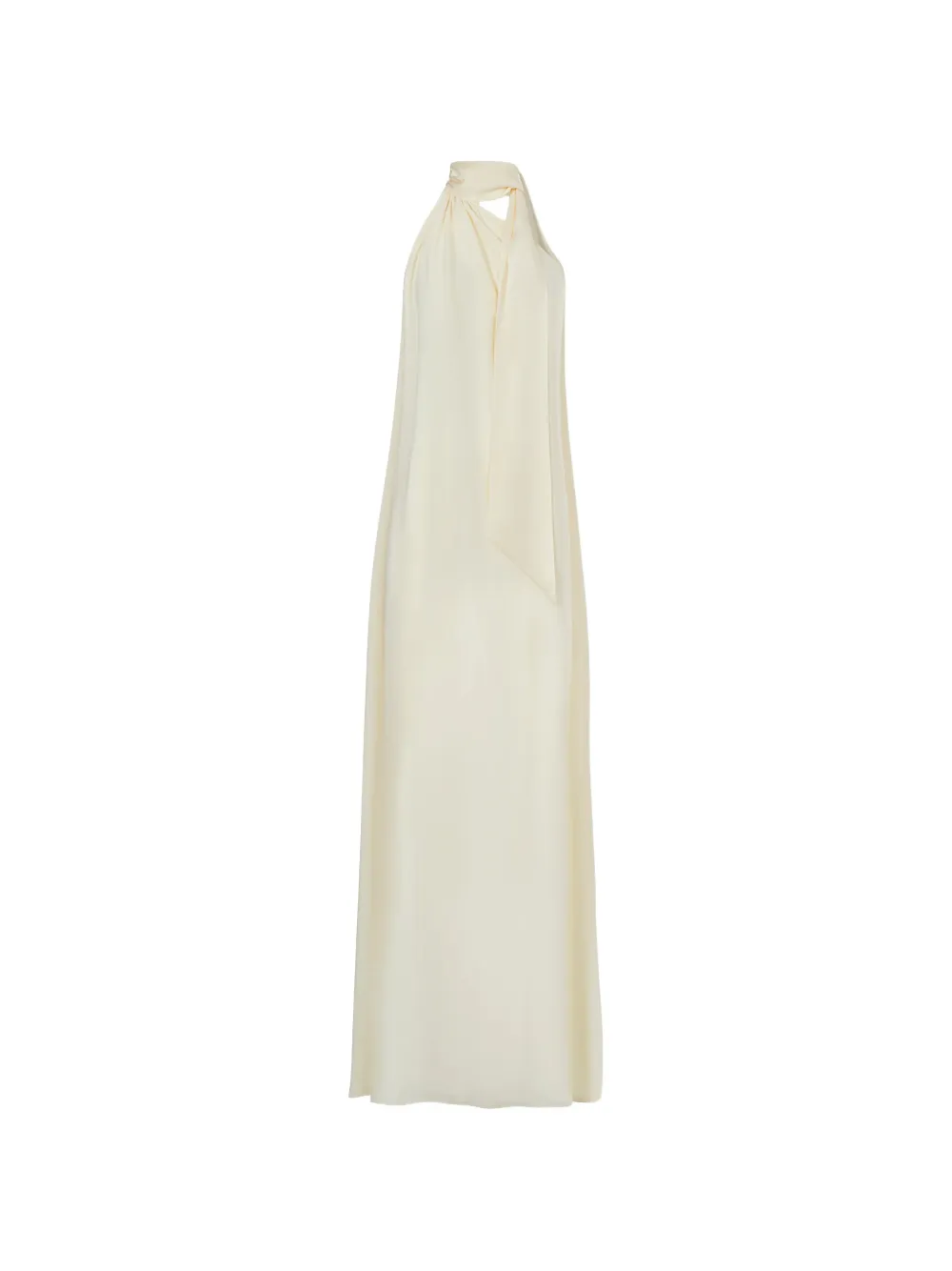 Taller Marmo Astor halterneck tie-fastening maxi dress Beige