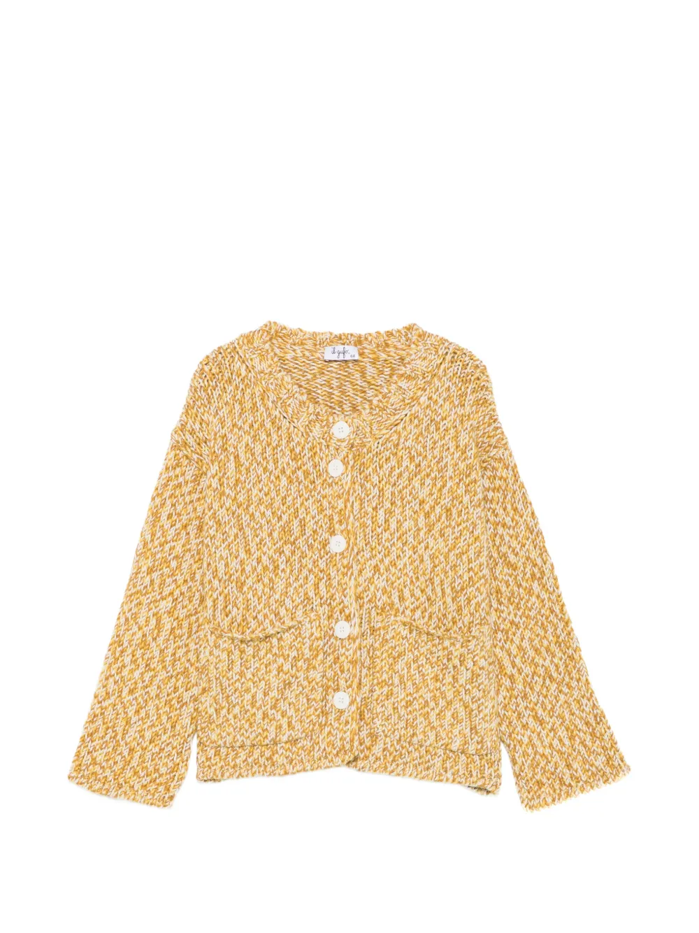 Il Gufo chunky-knit button-up cardigan Geel
