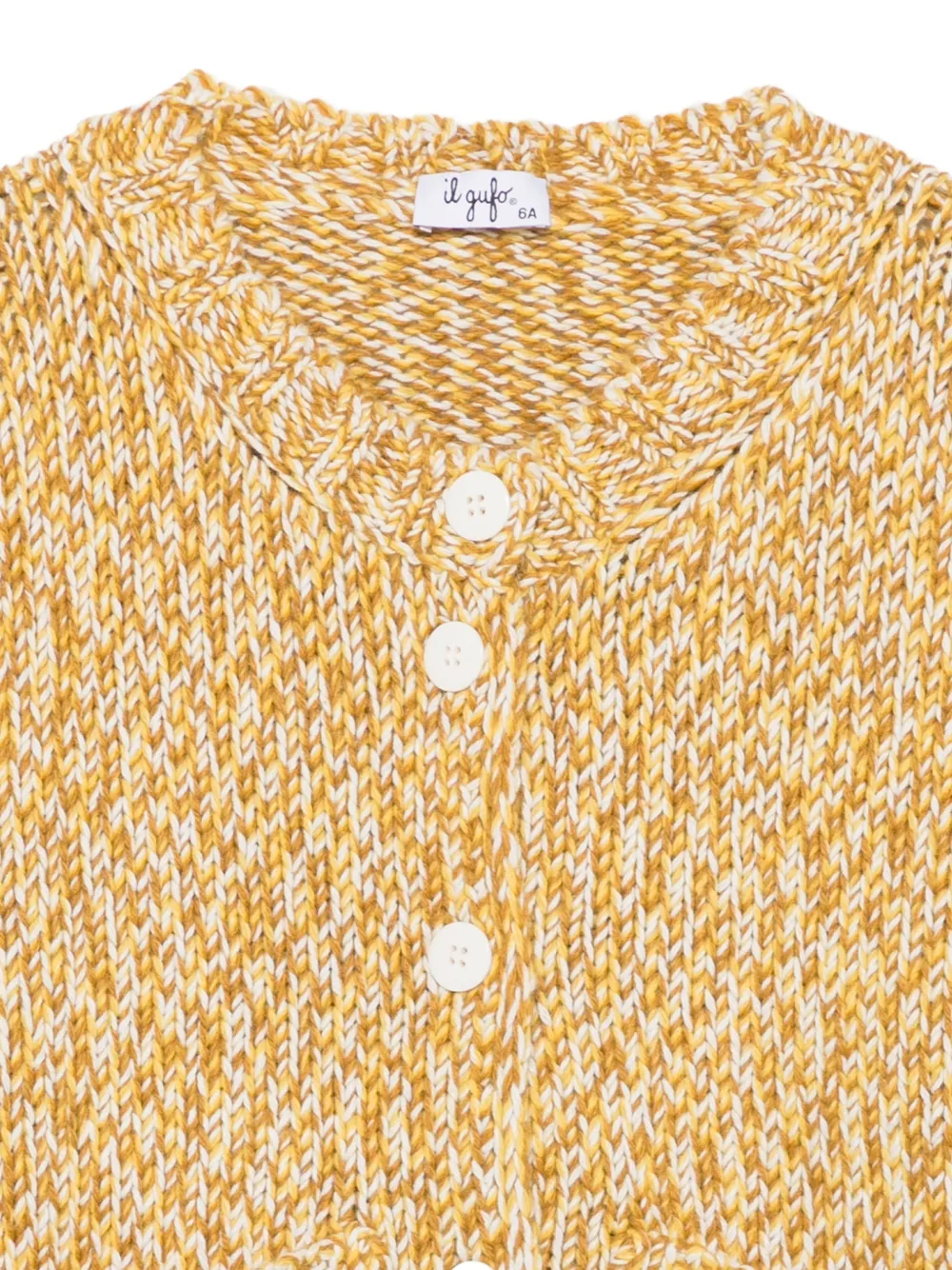 Il Gufo chunky-knit button-up cardigan Geel