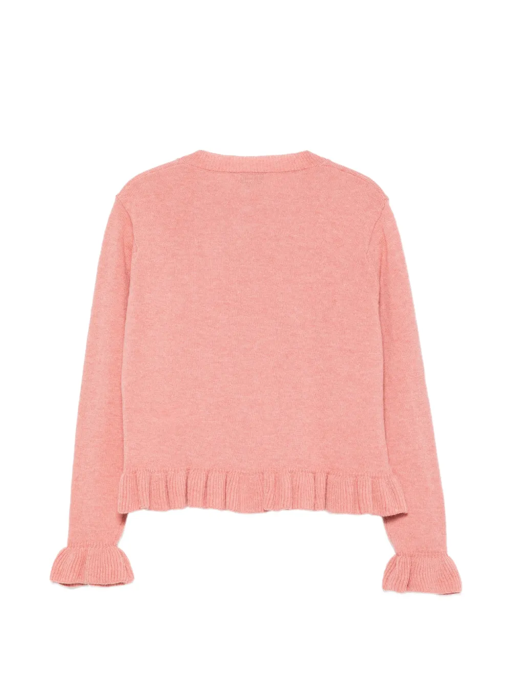 Il Gufo ruffled wool cardigan Roze