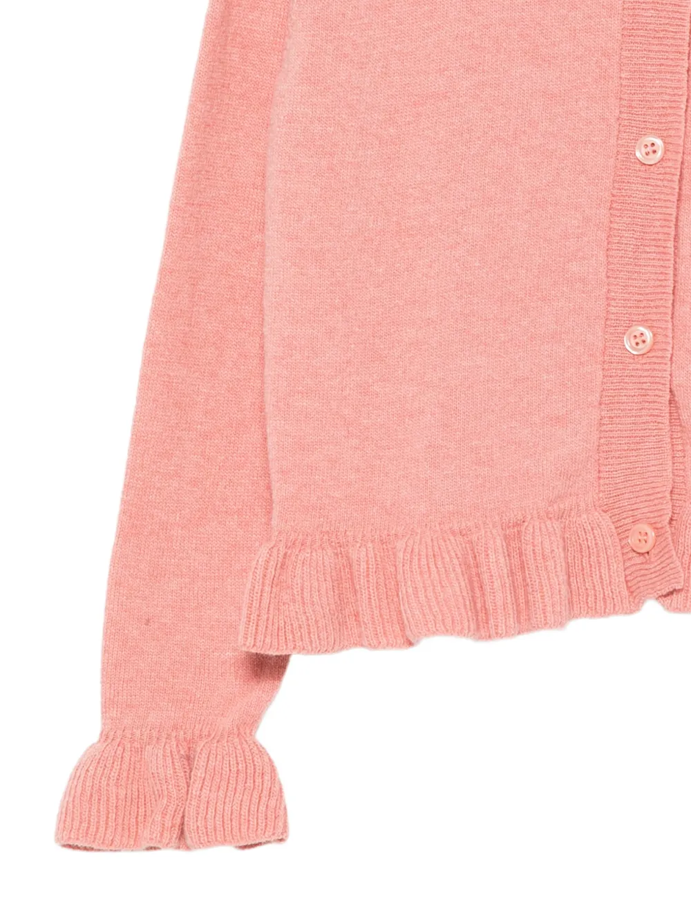 Il Gufo ruffled wool cardigan Roze