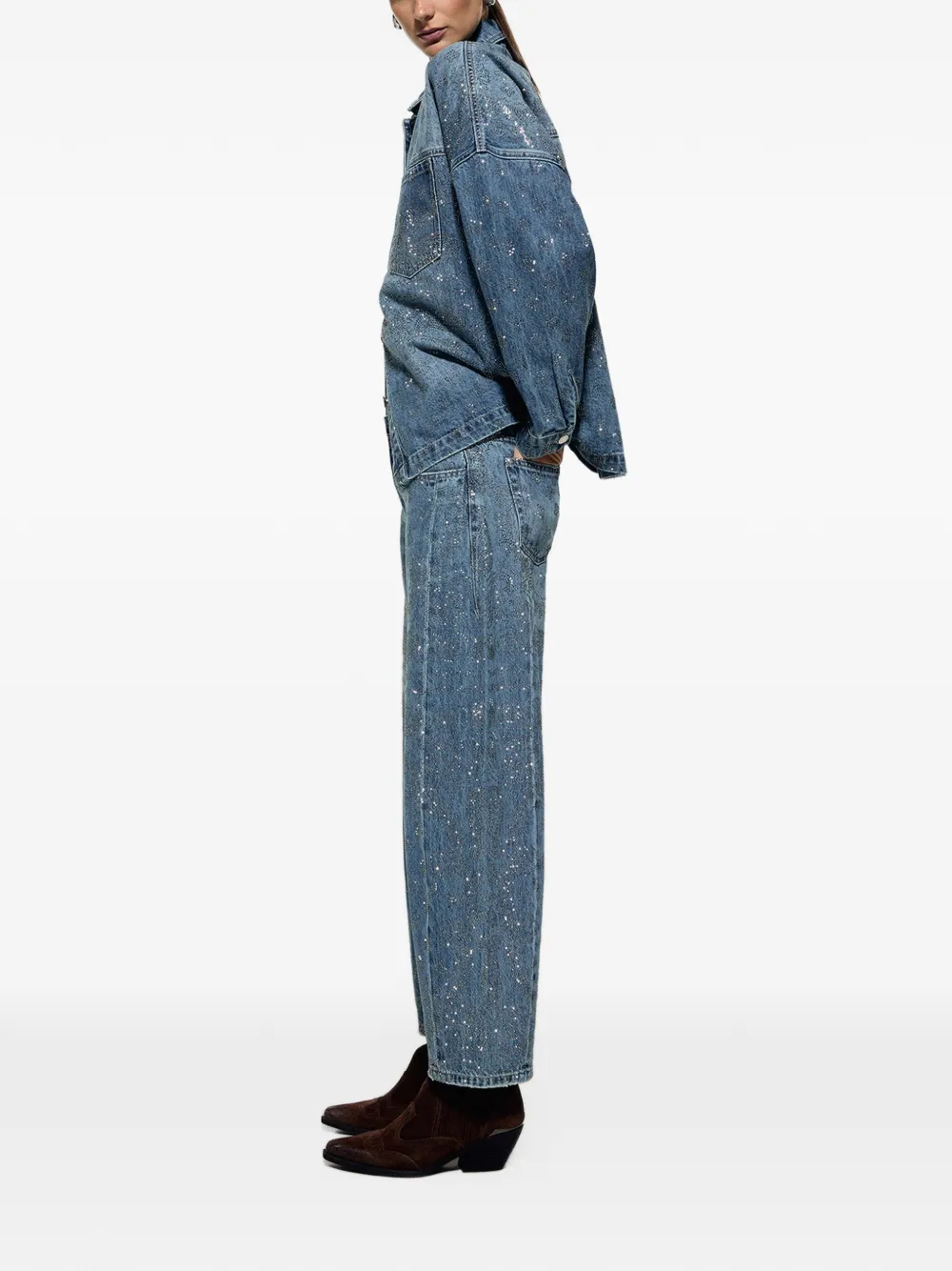 LIU JO jeans balloon with rhinestones Blauw