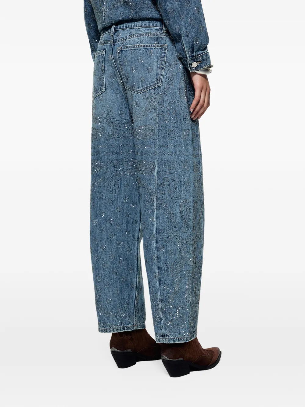 LIU JO jeans balloon with rhinestones Blauw
