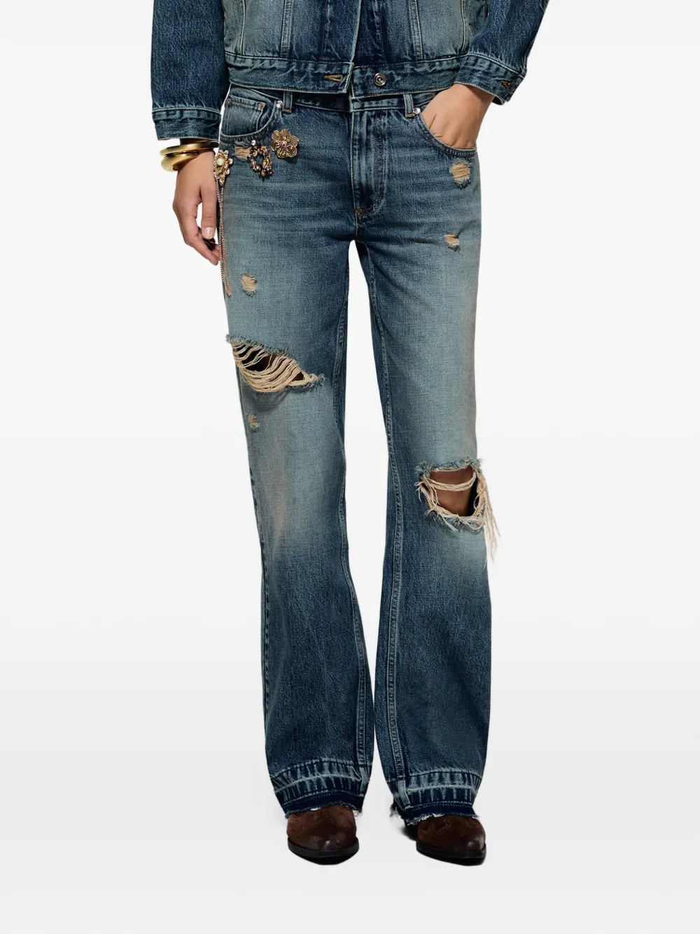 LIU JO jeans destroyed with spille-jewel Blauw