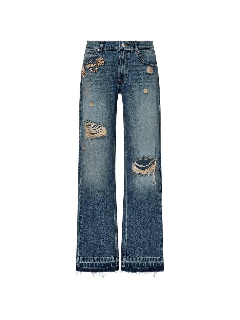 LIU JO jeans destroyed with spille-jewel - Blu