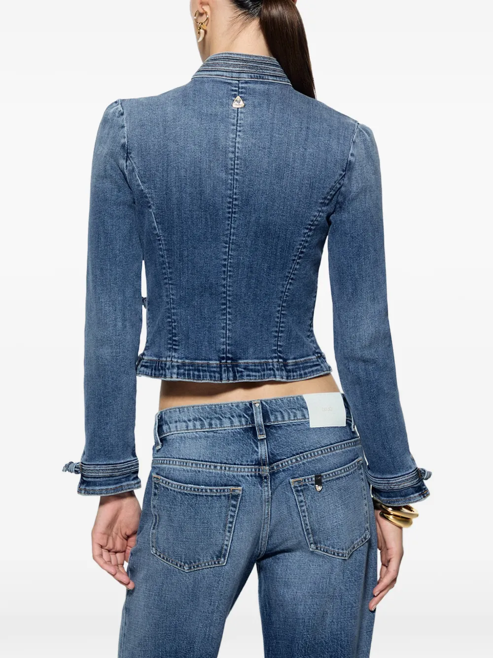 LIU JO jacket in denim with alamari Blauw