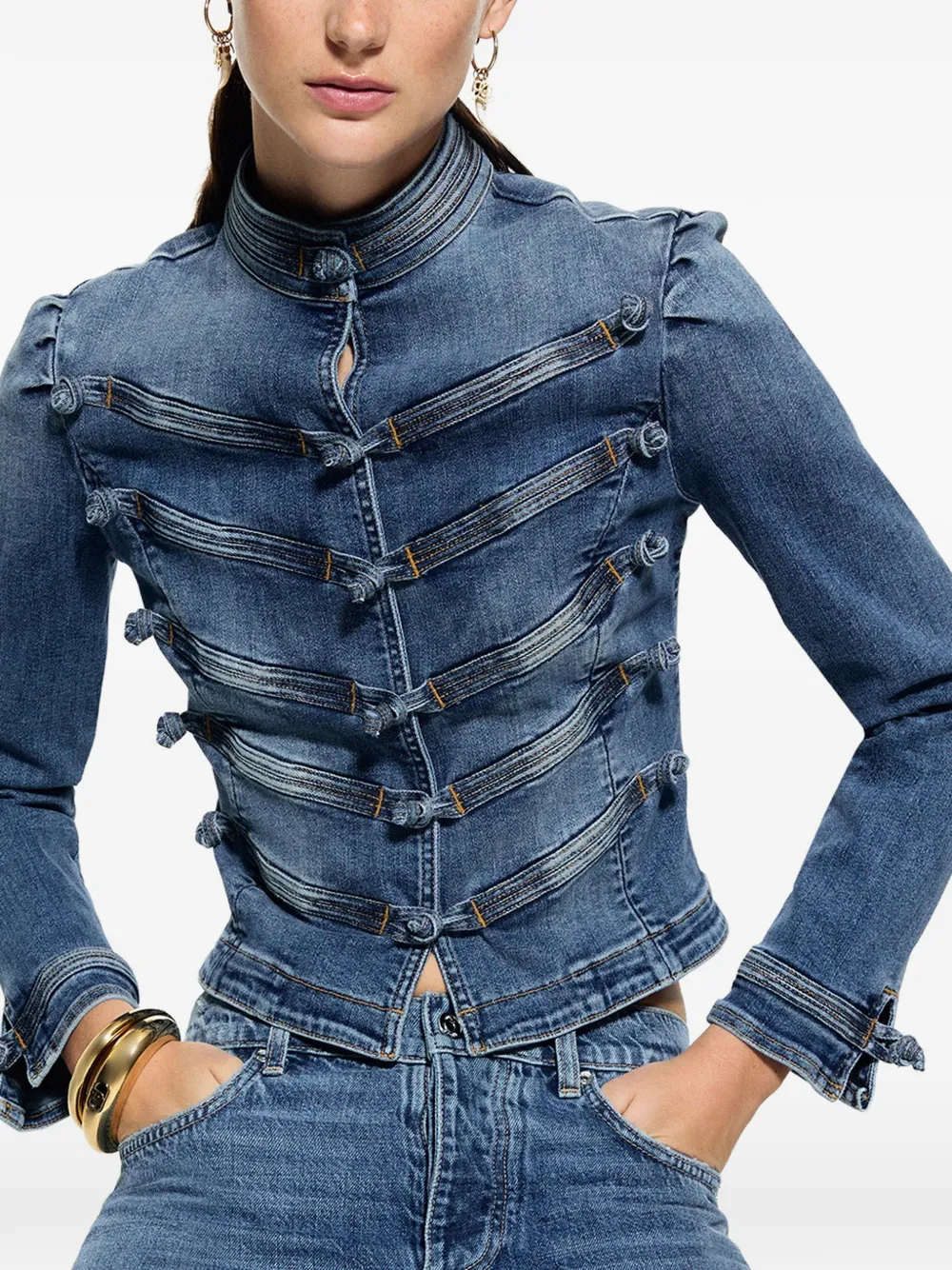 LIU JO jacket in denim with alamari Blauw