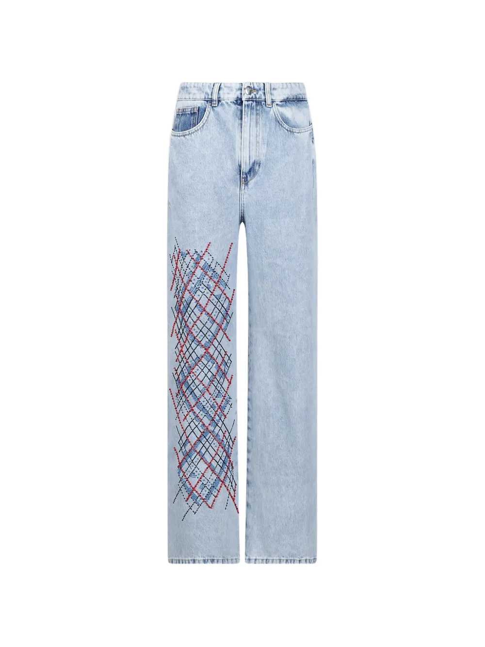 Vivetta bead-embellished baggy jeans - Blu