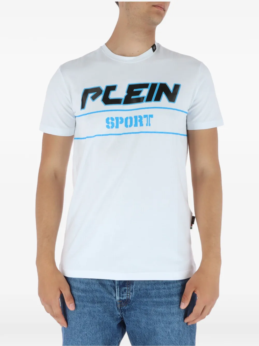 Plein Sport logo-print crew-neck T-shirt Wit