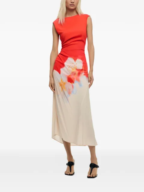 Desigual floral-print ruched midi dress