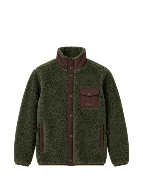 MC2 Saint Barth military green Keystone teddy jacket with zip closure