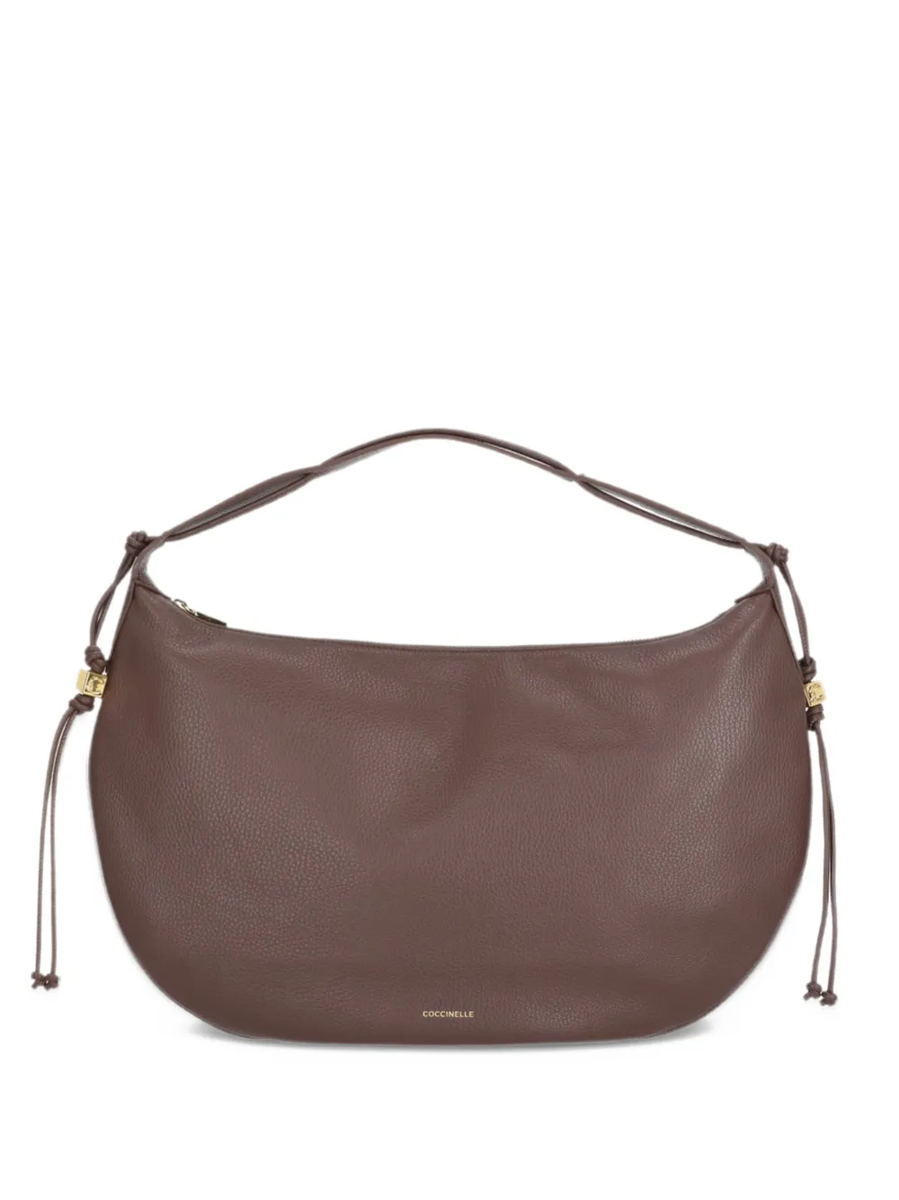 Coccinelle large Tess grained leather tote bag Bruin
