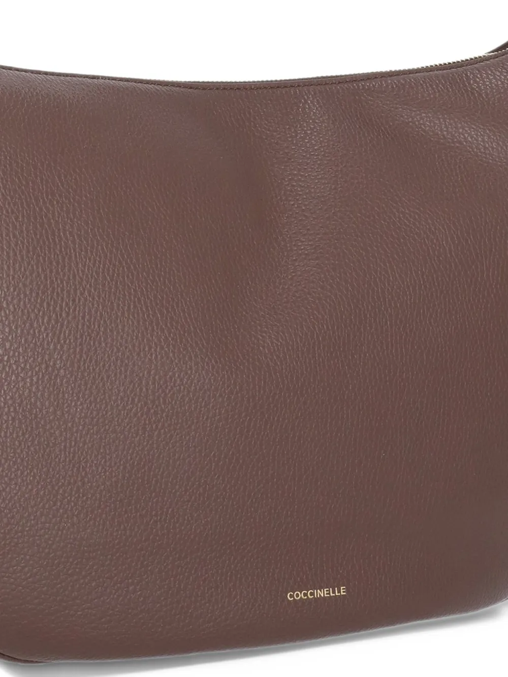 Coccinelle large Tess grained leather tote bag Bruin