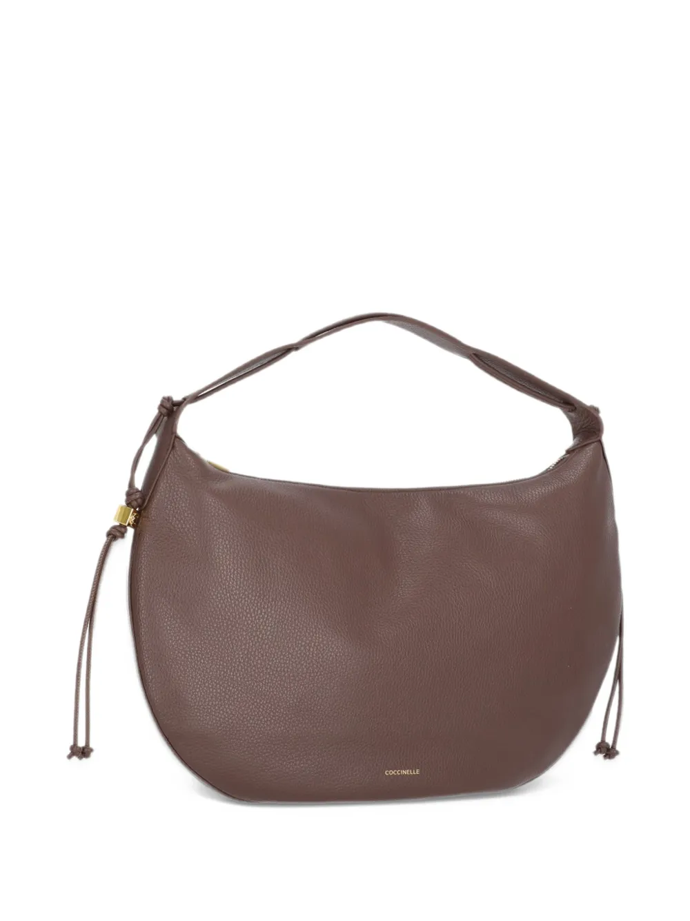 Coccinelle large Tess grained leather tote bag Bruin