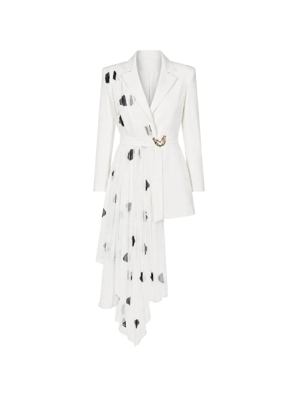 MONARH gathered heart-print panelled blazer - Weiß
