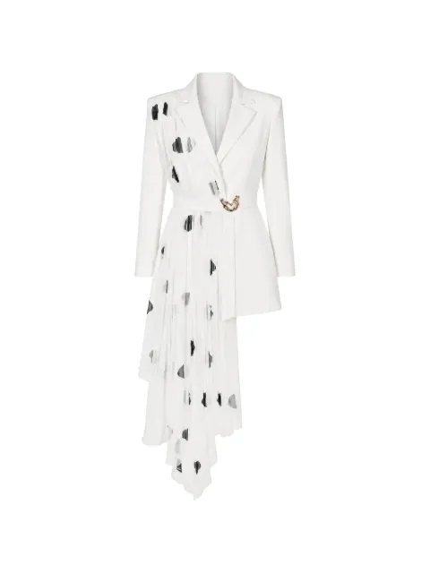MONARH gathered heart-print panelled blazer