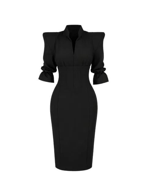 MONARH Rochie structured-shoulder corset-style midi dress